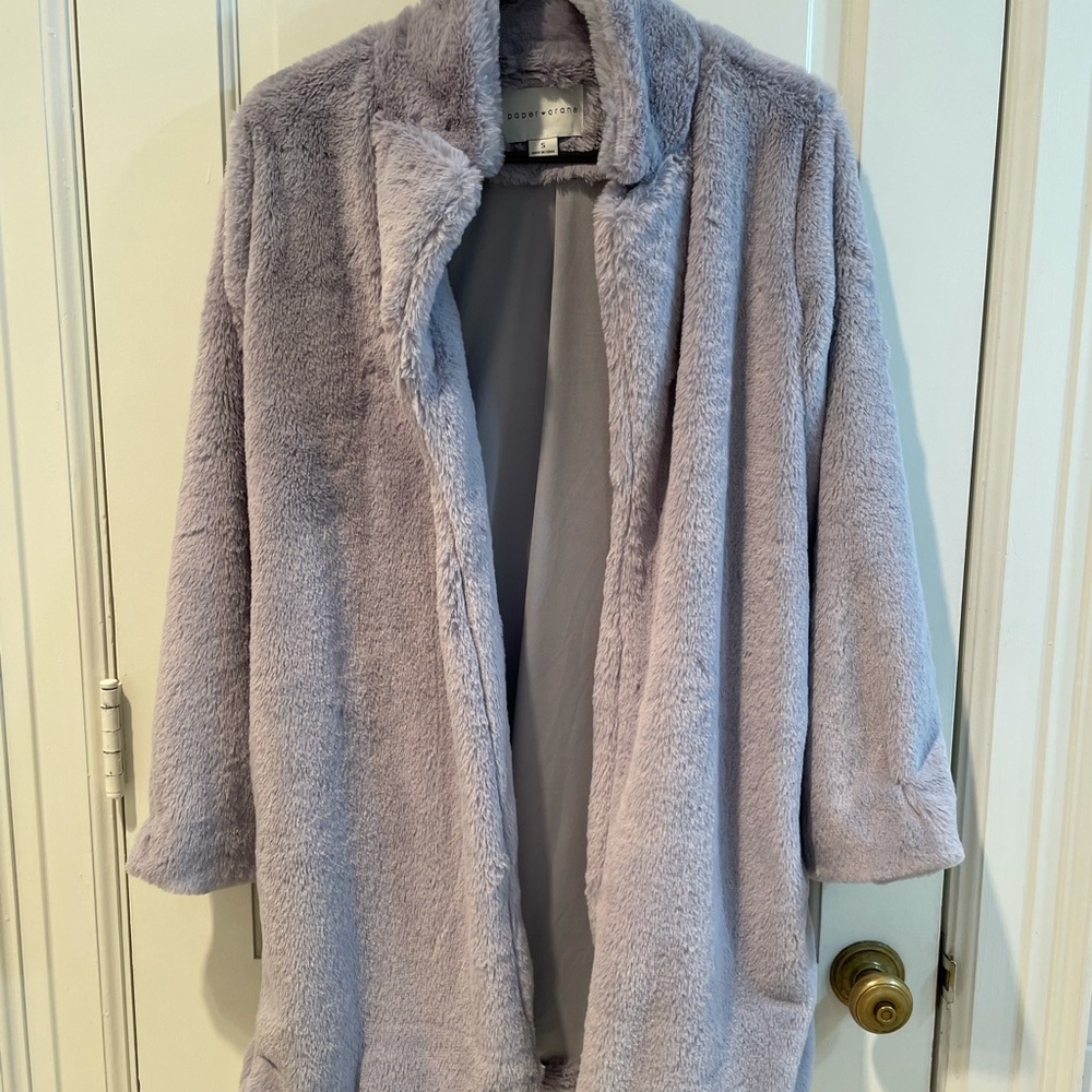 Paper Crane fur dress coat